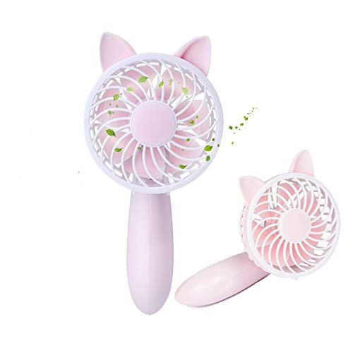 HoveBeaty Mini Handheld Fan  Portable Desk Table Personal Cooling Fan with USB Rechargeable Battery Operated Electric Fan for Office Room Outdoor Household Traveling (3 Speed  Pink) - B07C91LS6Z